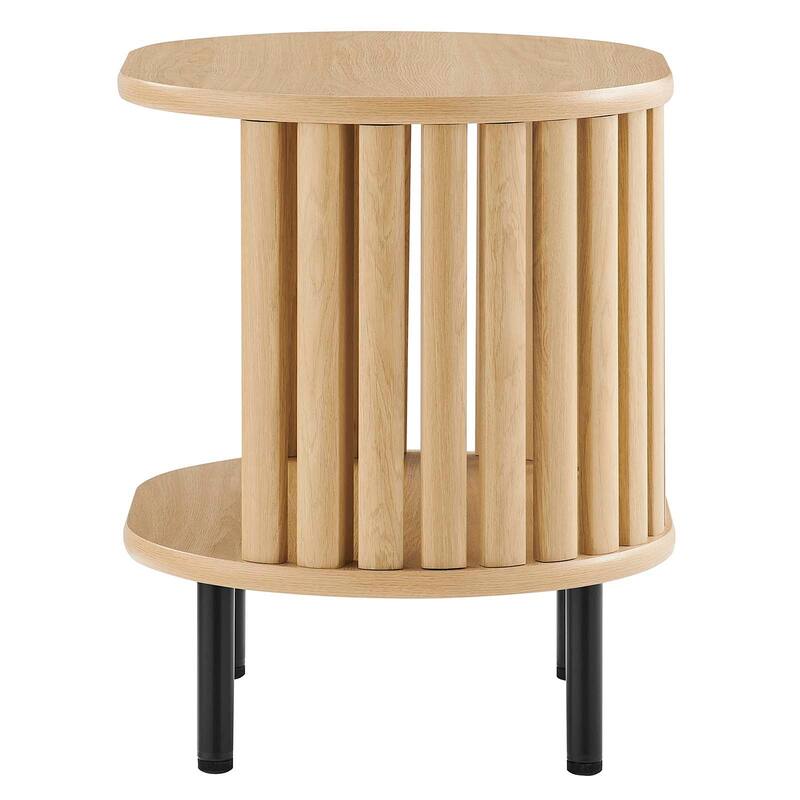 Collins Modern Oak Wooden Accent End Table with Shelf