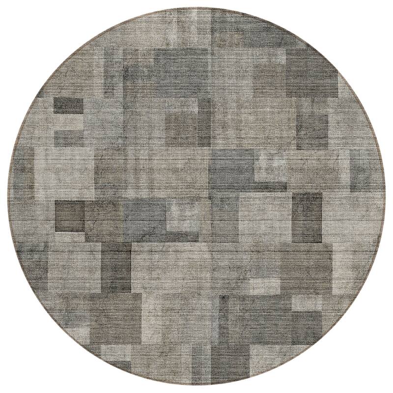 Machine Washable Indoor/ Outdoor Chantille Contemporary Blocks Rug
