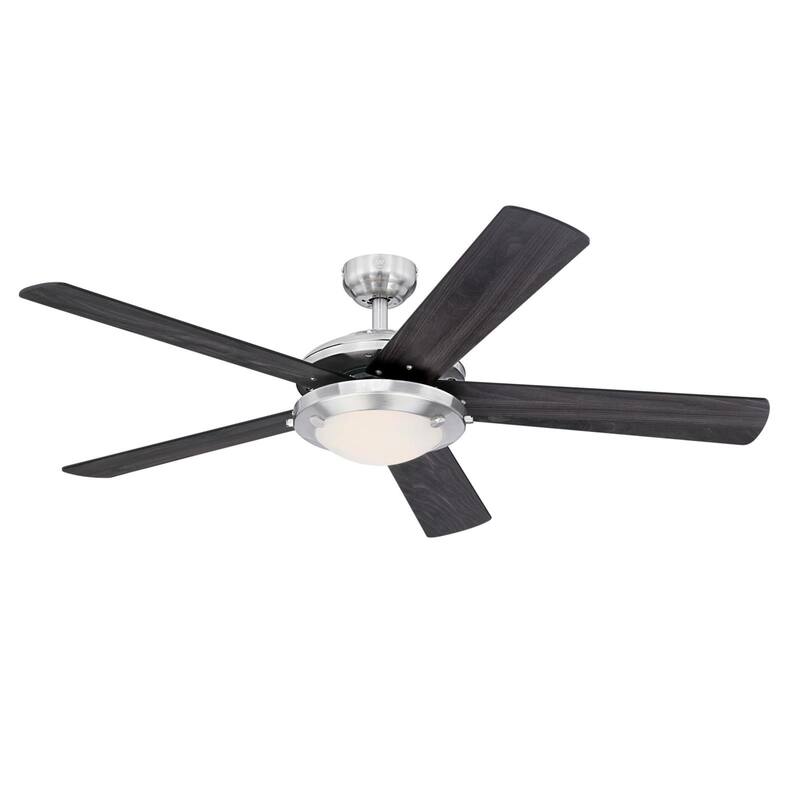 Westinghouse Lighting Comet 52-Inch 5-Blade Indoor Ceiling Fan with Dimmable LED Light Fixture and Frosted Glass