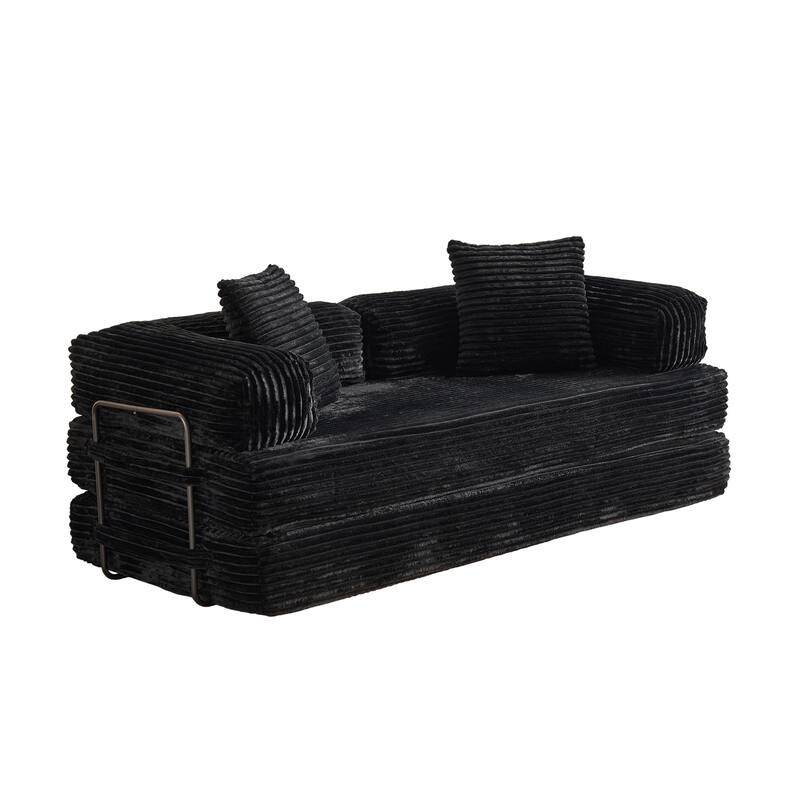 OVIOS Supreme Soft Fluffy Loveseat Sleeper Sofa