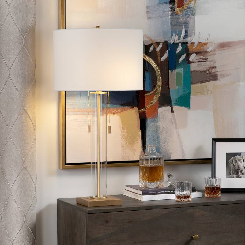 Enlight Metal & Glass 29.75" Table Lamp - 15"x15"x29.75"