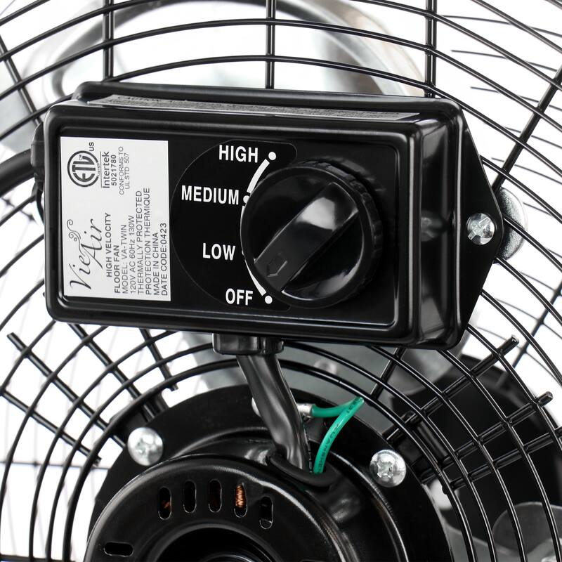 Heavy Duty 3 Speed High Velocity Metal Floor Fan 2 Pack