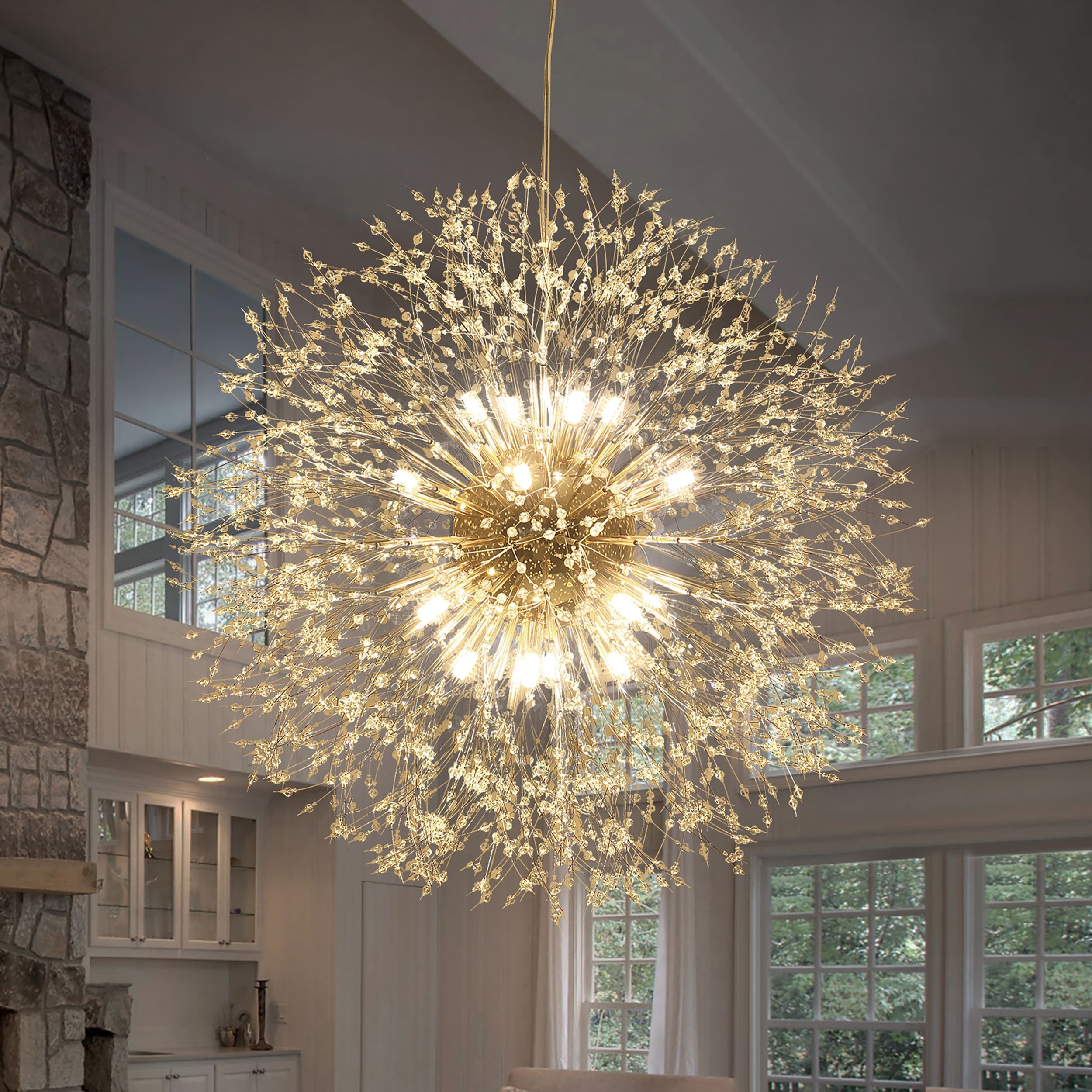 Contemporary 16 20 Light Glam Firework Crystal Sputnik Chandelier Dandelion Pendant Light On Sale Bed Bath Beyond 40945636
