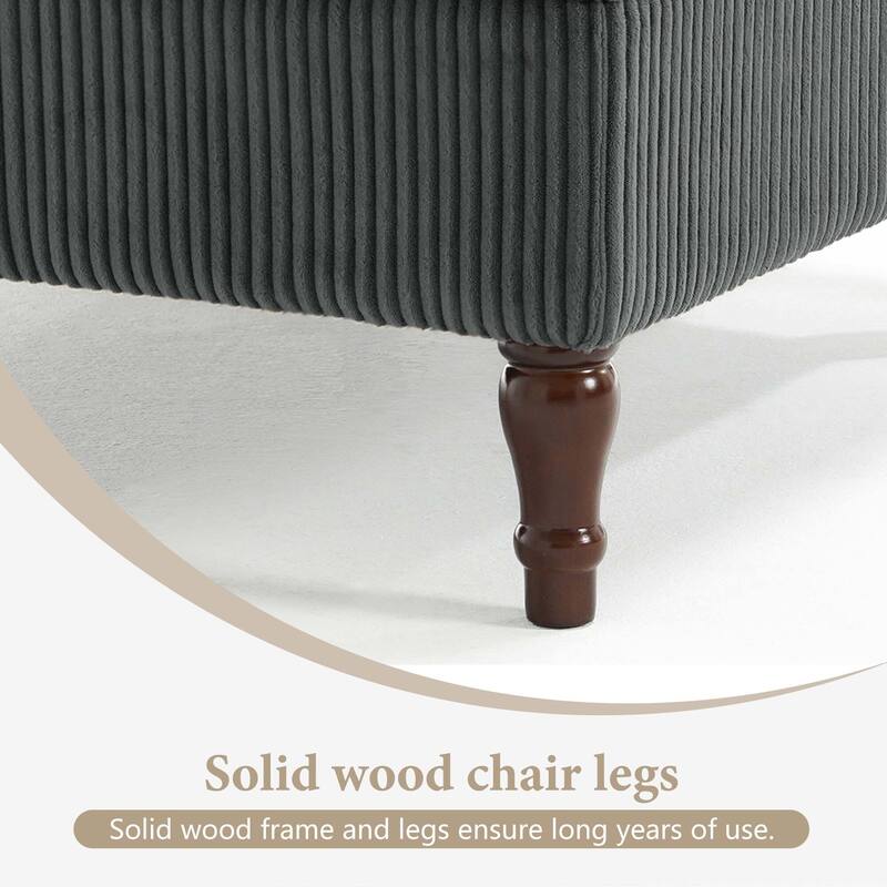 98"W Modular Upholstered Corduroy Sectional Sofa for Living Room