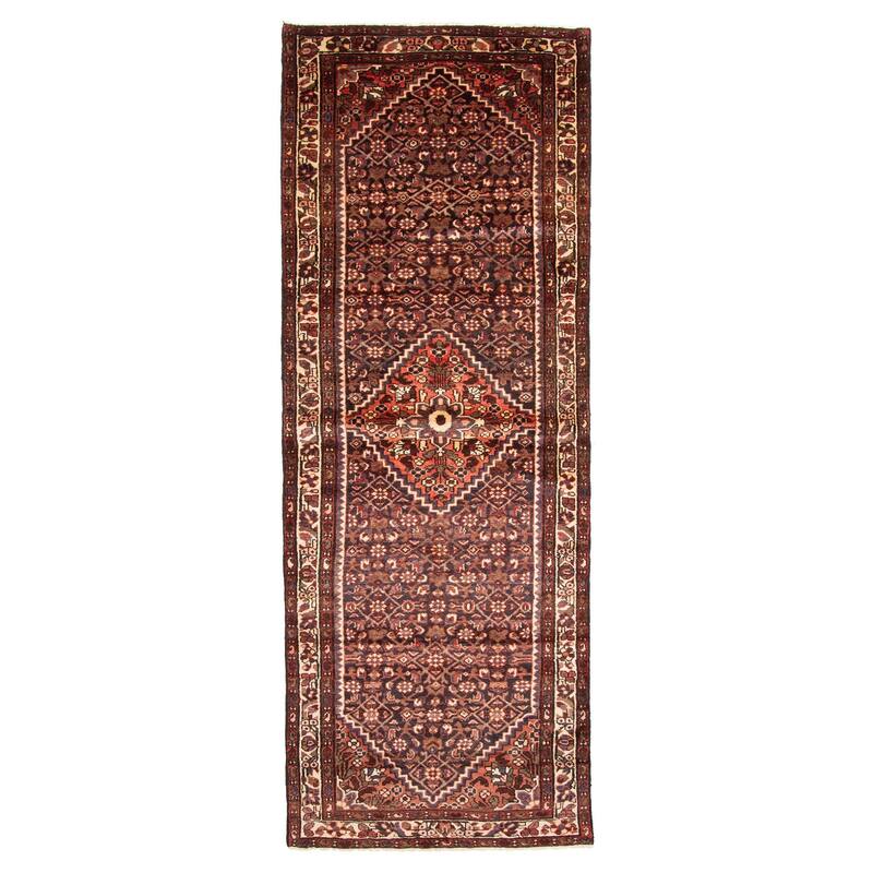 ECARPETGALLERY Hand-knotted Andelz Dark Brown Wool Rug - 3'7 x 12'11