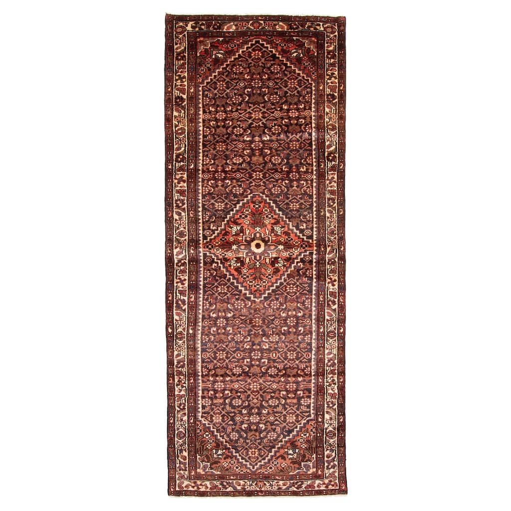 ECARPETGALLERY Hand-knotted Andelz Dark Brown Wool Rug - 3'7 x 12'11