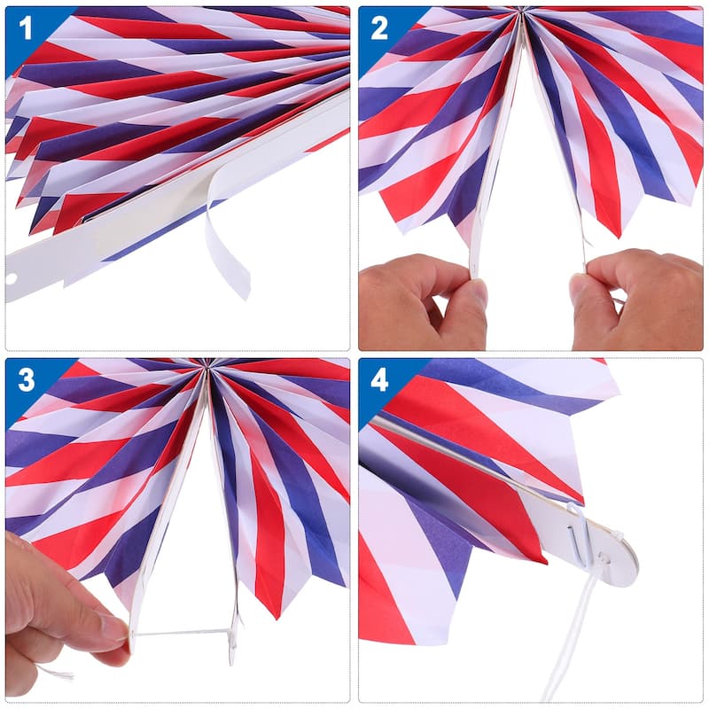 Hanging Paper Fans Party Set 6Pcs Decoration for Home,Birthday Wedding Blue