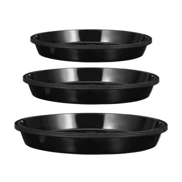 12Pcs Plastic Plant Saucer 16/18/20" Round Plant Pots Drip Water Tray -  Black - Bed Bath & Beyond - 39903786