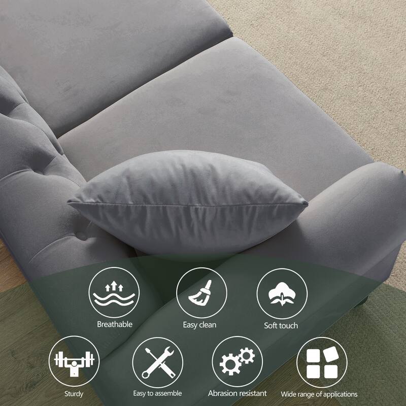 Chesterfield 3-Seater Upholstered Tufted Sofa with Rolled Arms and Nailhead