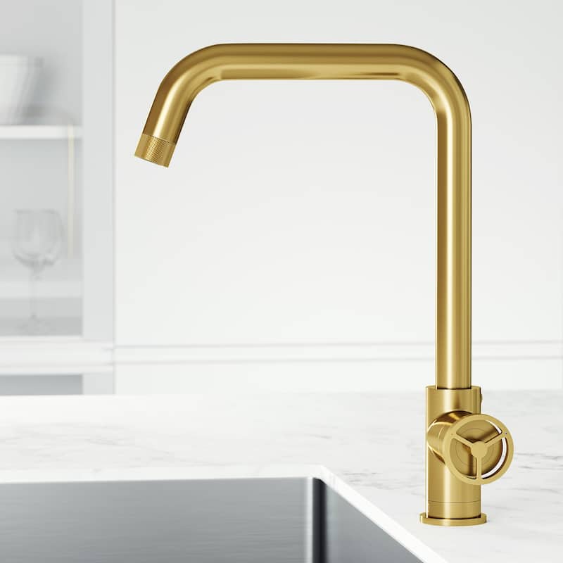 VIGO Cass Industrial 14" H Single Handle Kitchen Bar Faucet