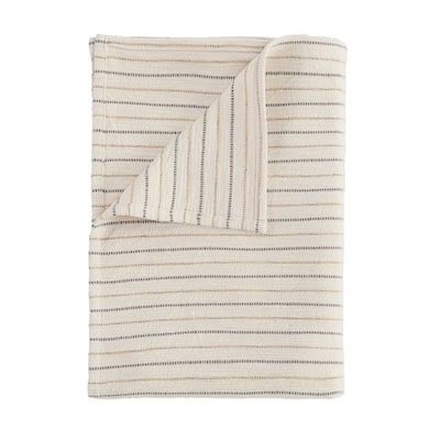 Cindy 100% Cotton 50"x70" Throw Blanket in Ivory by Kosas Home
