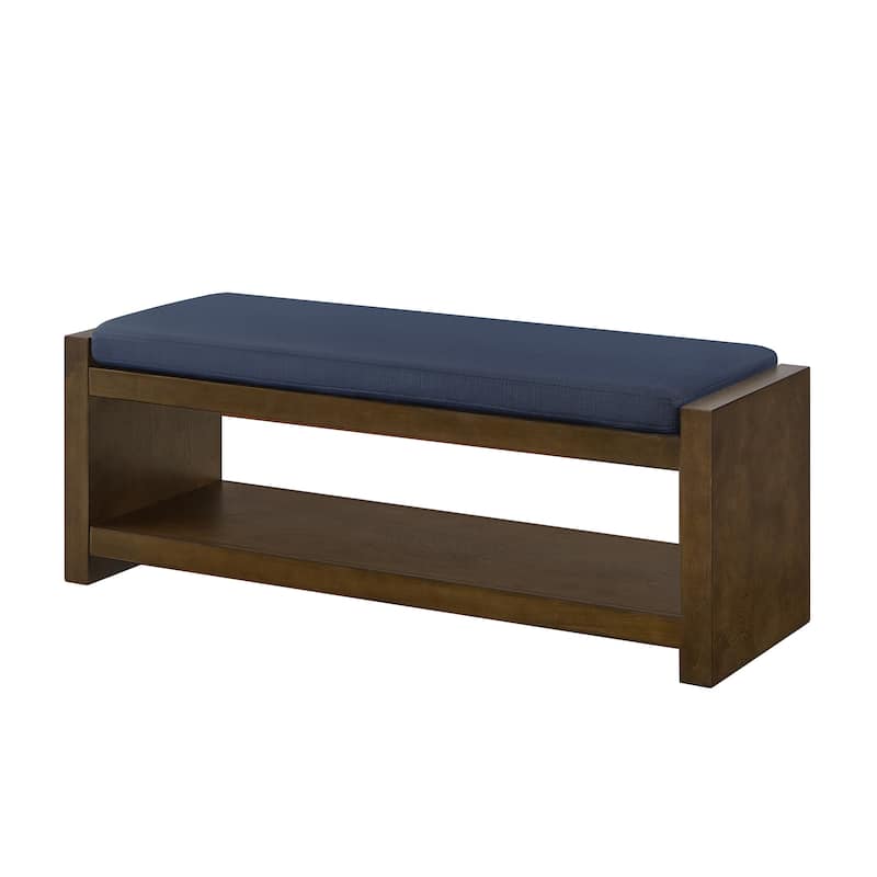 47" Accent Bench with Lower Shelf Shoe Rack