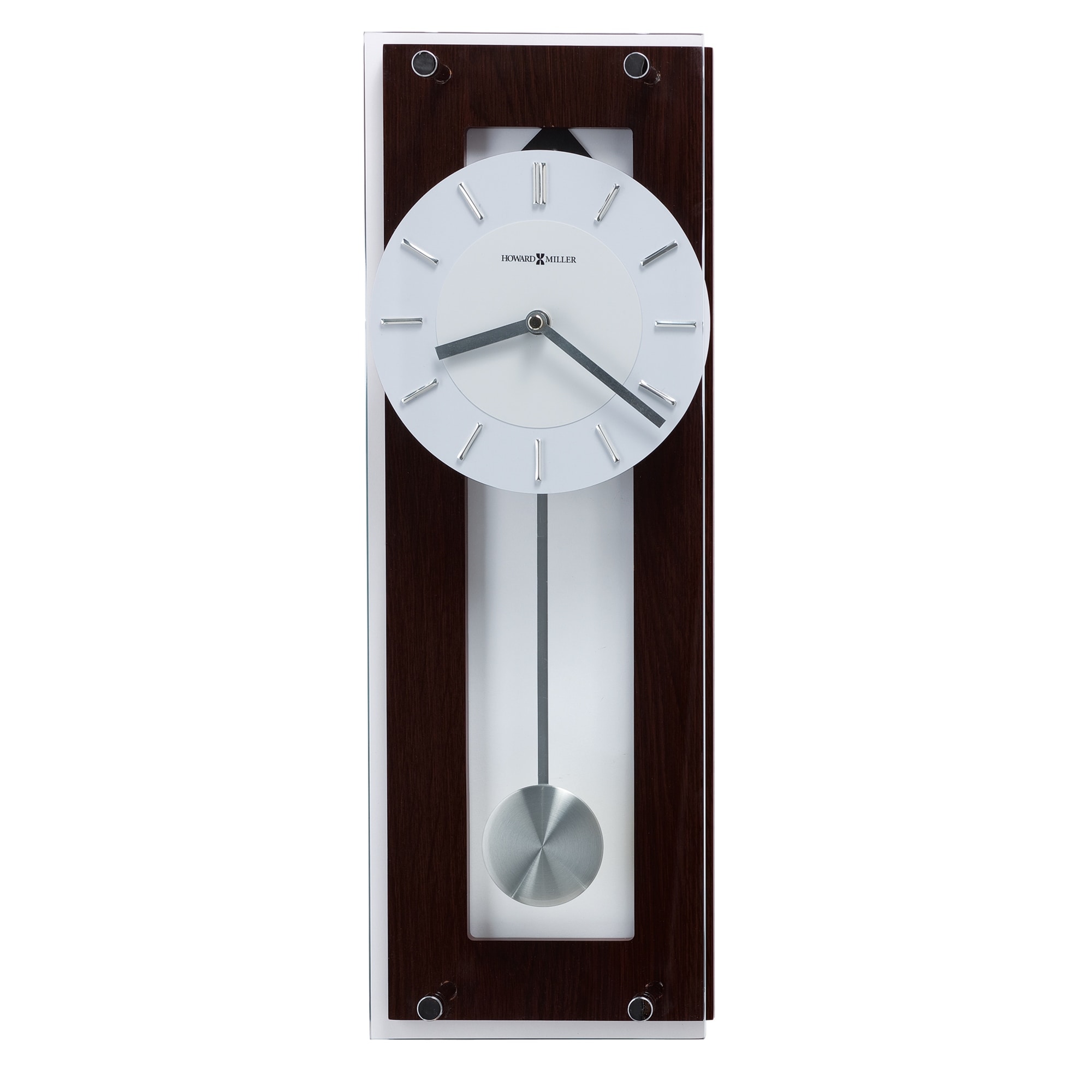 Howard Miller Emmett Modern Wood and Glass Pendulum Wall Clock