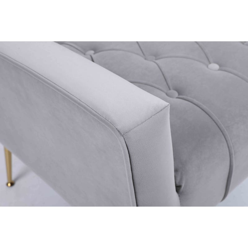 Upholstered Accent Chair with Tufted Cushions and Ottoman In Beige