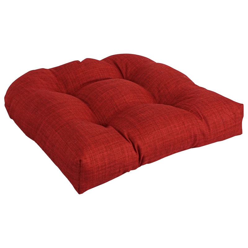 19-inch Rounded Back Tufted Indoor/Outdoor Chair Cushion - Paprika