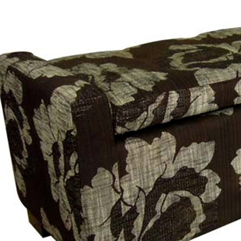 Bold Brown Floral Long Storage Bench