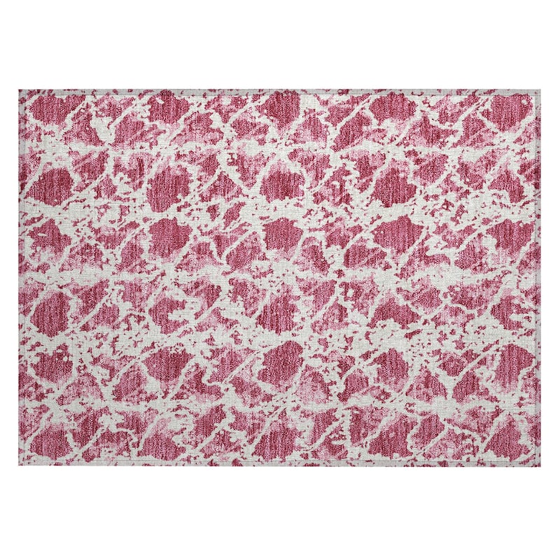 Machine Washable Indoor/ Outdoor Abstract Modern Chantille Rug