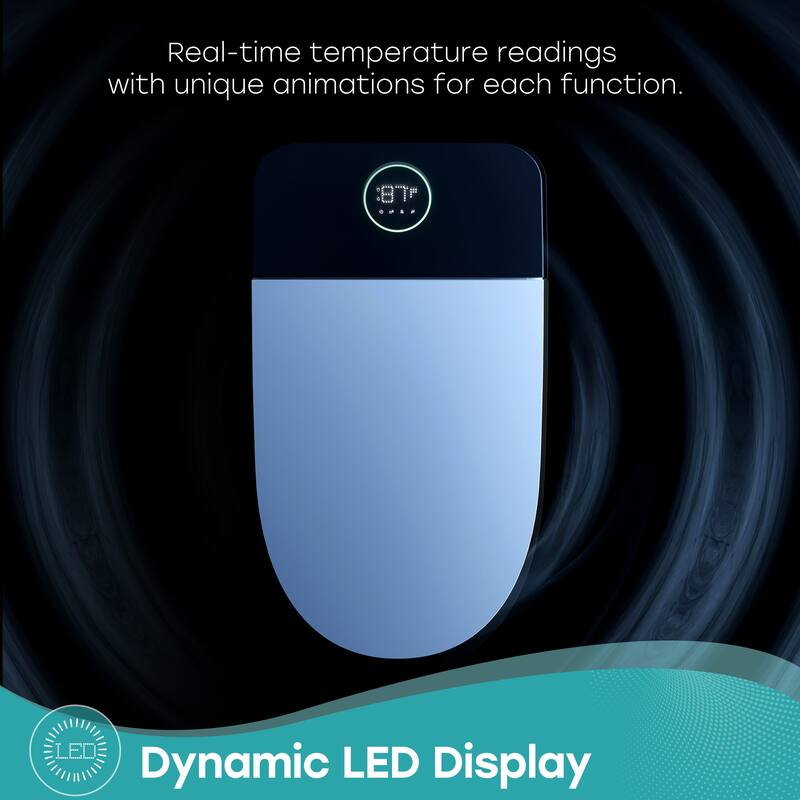 HOROW Luxury Elongated Smart Bidet Toilet in White with Ambient Light Built In Tank Auto Open Close and UV Sterilization