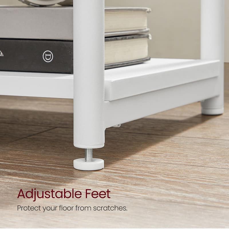 Wood Modern Small End Table with Storage Shelf - 11.8"D x 13.4"W x 22.8"H