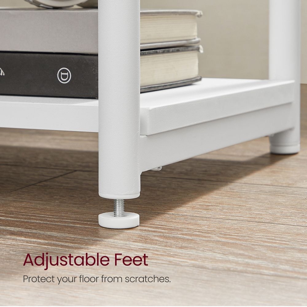 Side Table End Table with Storage Shelves 3 Tier Slim Tall Table