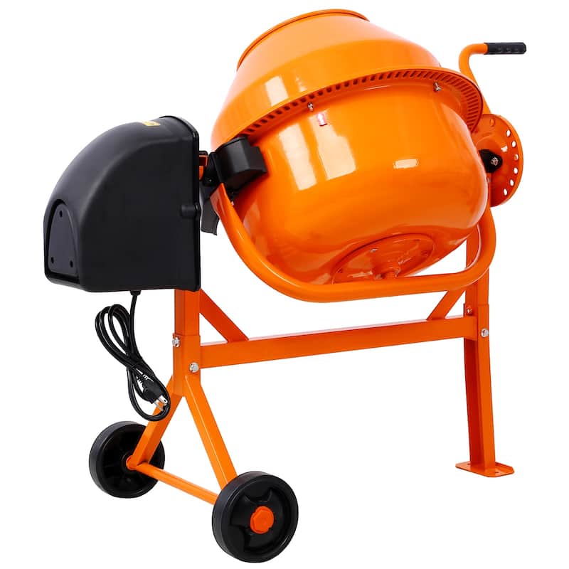 Cement Mixer, 3 Cu. Ft Electric Concrete Mixer Machine, 110v AC Motor Portable Power Cement Mixers for Mortar, Stucco and Fodder