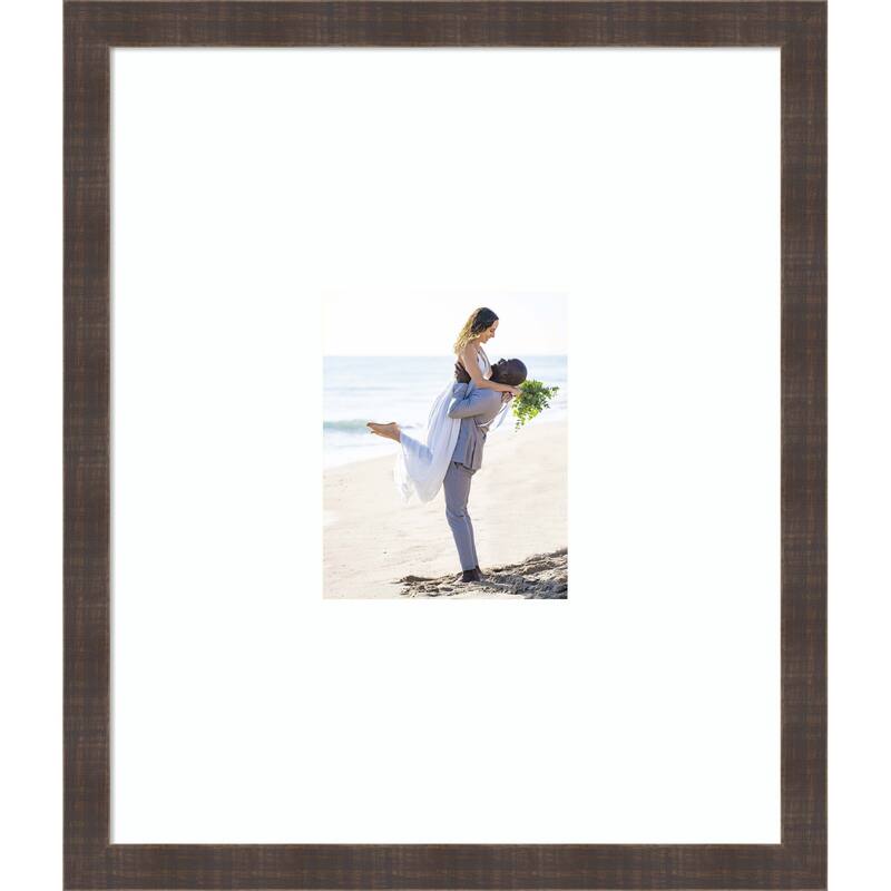 Whiskey Brown Rustic Framed Picture Frame, Photo Frame - 22x26 Matted to 8x10