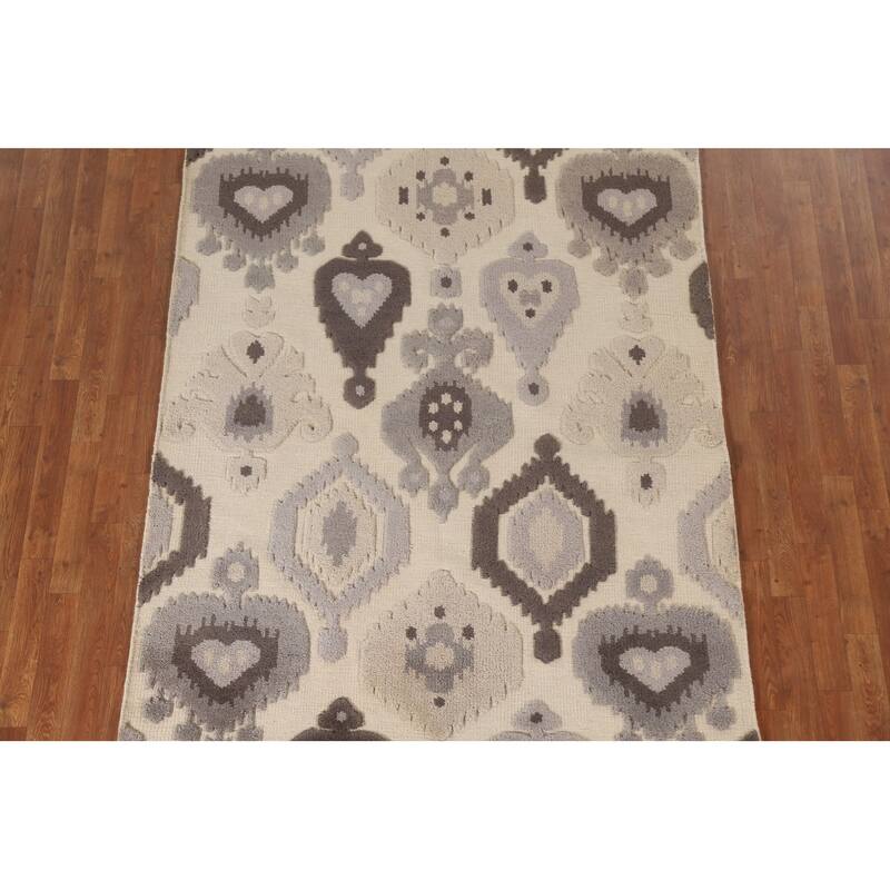 Geometric Moroccan Oriental Area Rug Handmade Wool Carpet - 5'2"x 8'0"