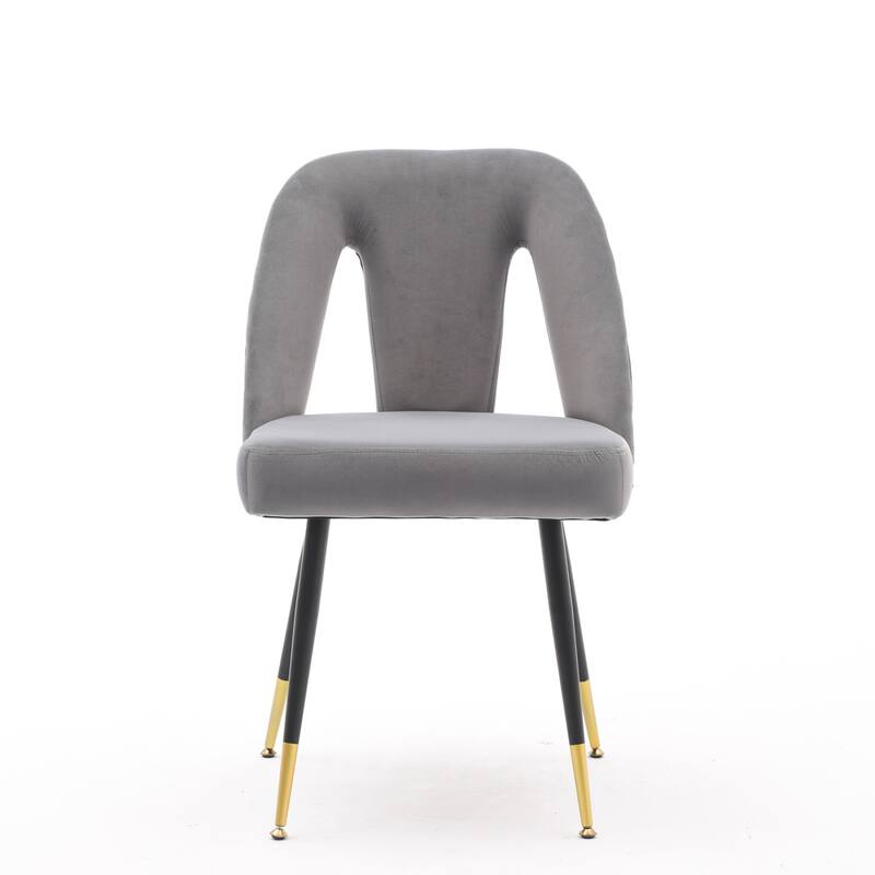 Velvet Upholstered Dining Chair with Nailheads