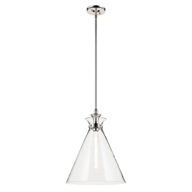 Kichler Lighting Laria 16 Inch 1 Light Pendant with Clear Glass in Polished Nickel