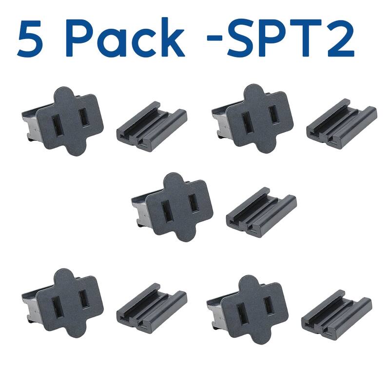 SPT-2 Female Plug, Snap On Vampire Plugs, Black, Polarized, 10 Amp, 5 Pack - Medium