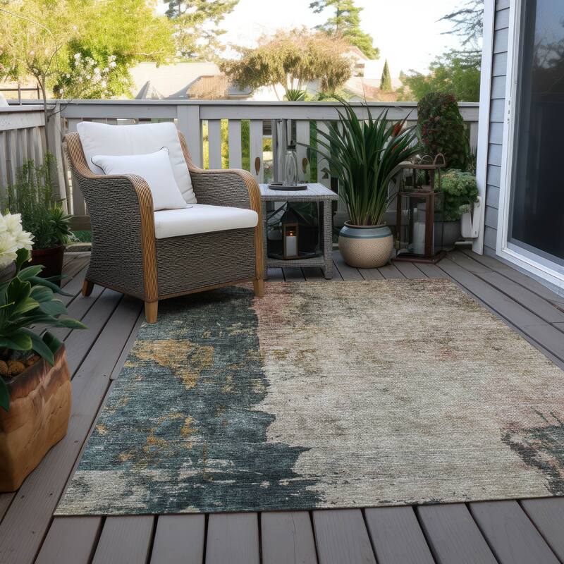 Machine Washable Indoor/ Outdoor Contemporary Chantille Rug