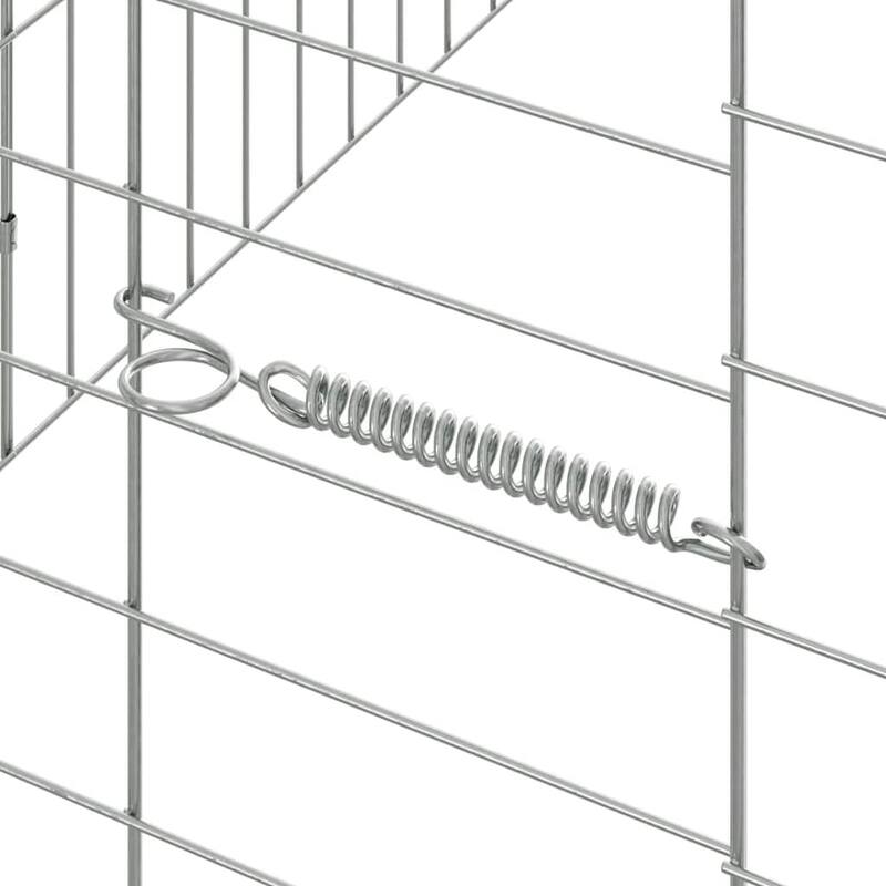 vidaXL Rabbit Cage Silver 400 x 78 x 78 cm Galvanised Steel