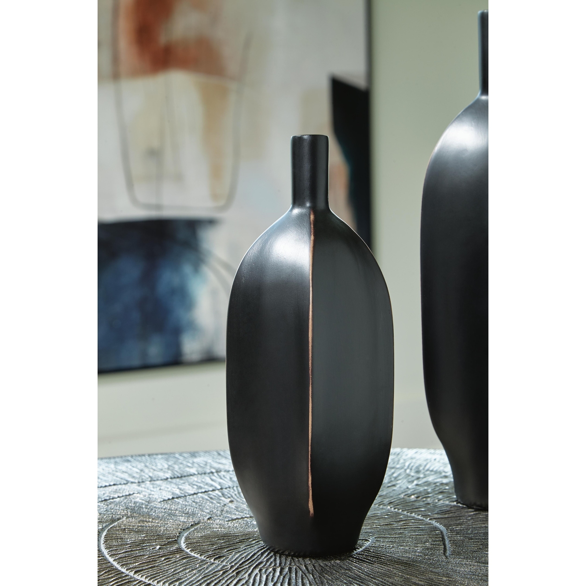 Signature Design by Ashley Rhaveney Black Vase (Set of 3)