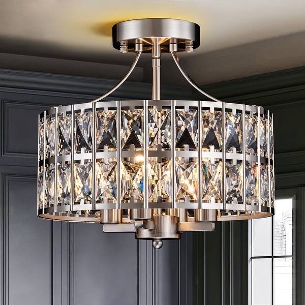 4 Light Modern Vintage Drum Crystal Semi Flush Mount Ceiling Light On Sale Bed Bath Beyond 40341982