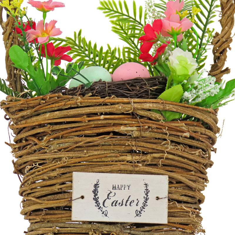 National Tree Company 15 Inch Easter Decoration Woven Basket - 15 in