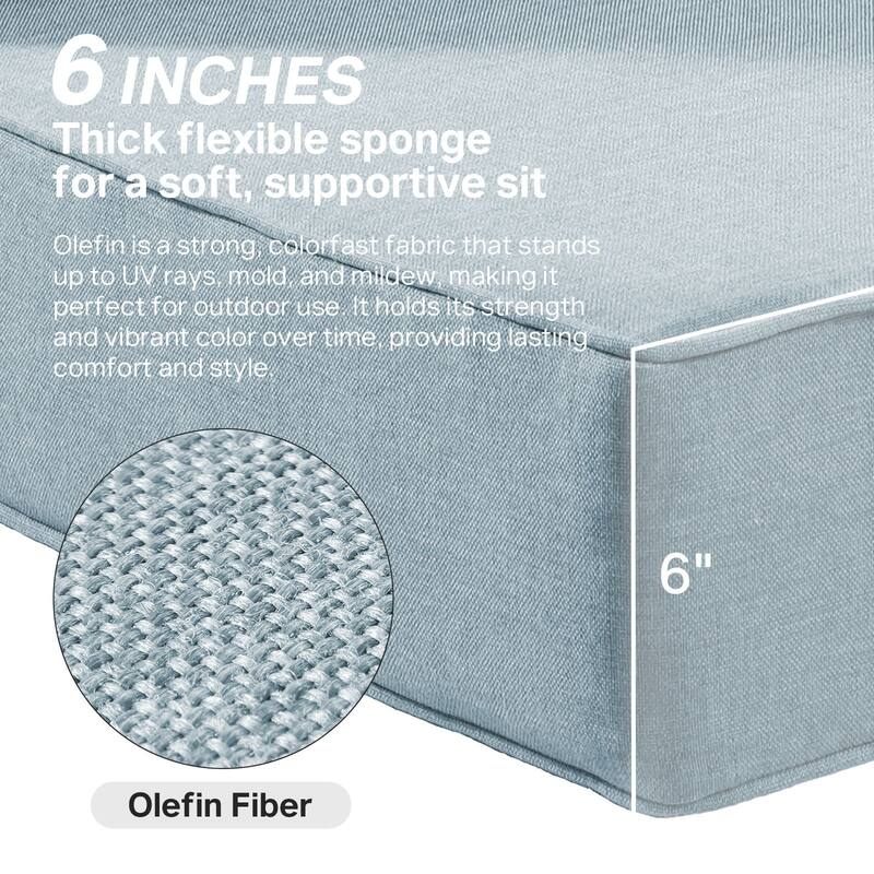 22" W x 24" D x 6" T Outdoor Lounge Chair Replacement Cushion Set Water and Fade Resistant