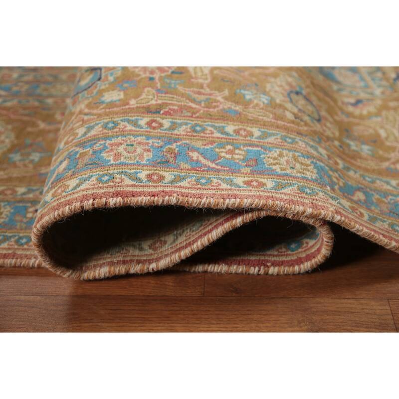 Hand Knotted Oriental 100% Wool Carpet Traditional Floral Pink Mashad Area Rug - 12' 9'' X 9' 4''