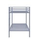 preview thumbnail 7 of 31, Twin Over Twin Metal Bunk Bed, Low Profile, Ladder, High Guardrail
