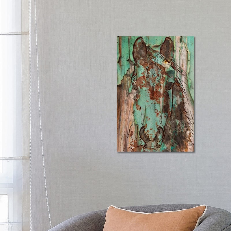 iCanvas "Green Horse" by Irena Orlov Canvas Print - 26x18x1.5