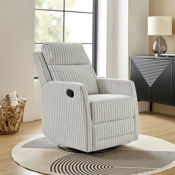 slide 2 of 55, Diana Modern Polyester 360-degree Swivel Rocker Recliner by HULALA HOME Stripe