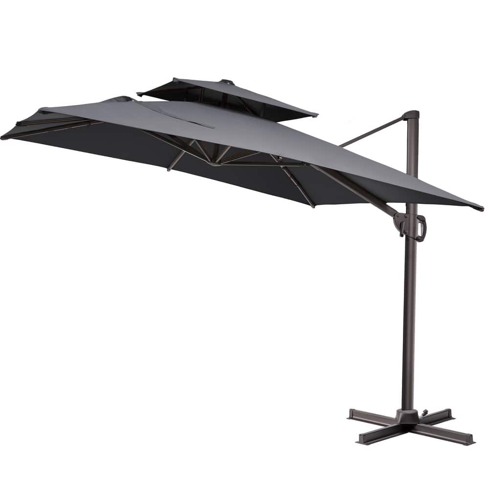 VredHom 9 FT x 12 FT Outdoor Patio Dual Top Aluminum Cantilever Umbrella