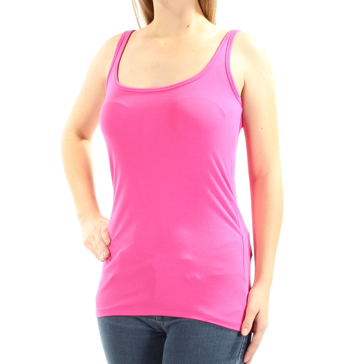 INC $29 Womens New 1663 Pink Square Neck Sleeveless Casual Top M B+B