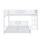 preview thumbnail 24 of 26, L-Shaped Metal Bunk Bed with Ladder and Guardrails, Twin Over Full Size Heavy Duty Bunk Bedframe with Slats Support