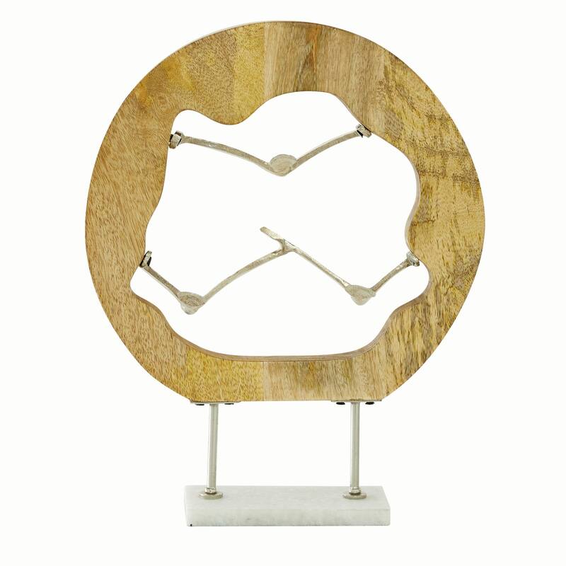Aluminum Metal Bird Decorative Sculpture - Brown - Roche River Decor