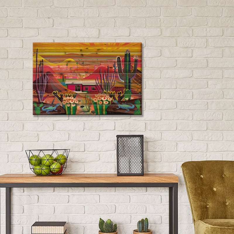Las Palmas Print On Wood by Charles Harker - Multi-Color