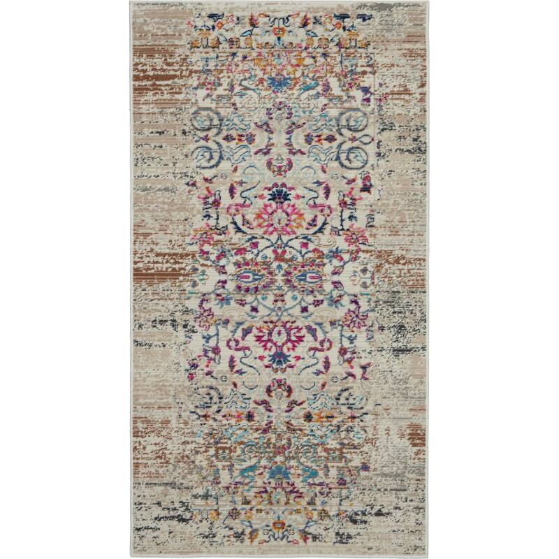 HomeRootsFloral Transitional Rectangle Area Rug - 48' X '24' X '0.5