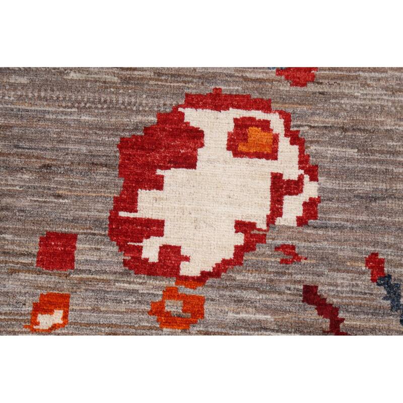 Vegetable Dye Contemporary Abstract Area Rug Hand-knotted Wool Carpet - 5'5" x 7'11"