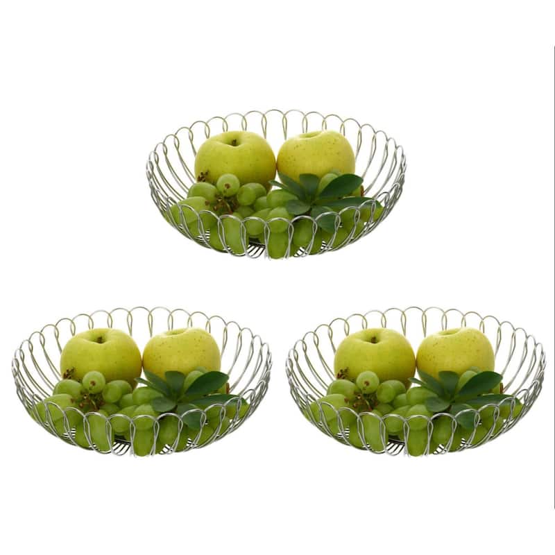 YBM Home Fruit Basket Bowl for Kitchen Counter and Pantry - 10 Inch - 3 Piece