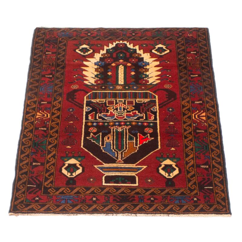 Teimani Red Rug 3'1" x 5'0" - 3'1 x 5'0