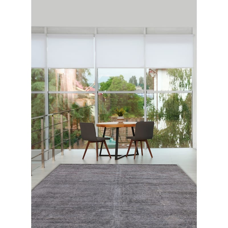 ECARPETGALLERY Hand-knotted Loreto Grey Silk Rug - 9'10 x 13'9